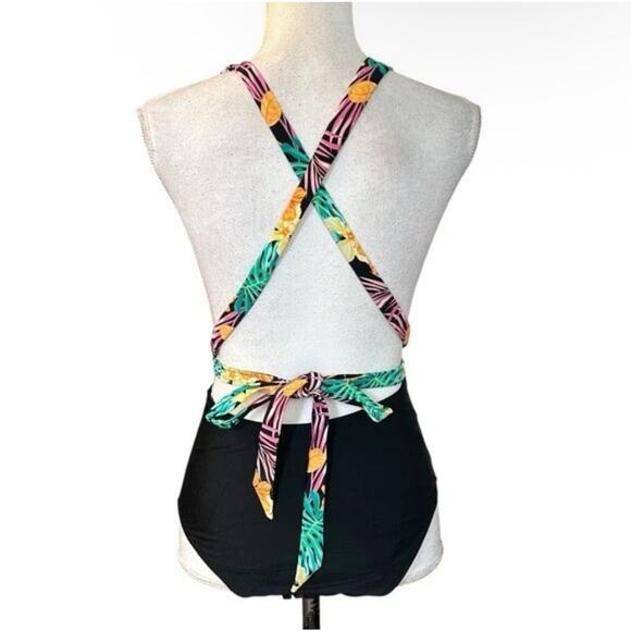 NWT Cupshe Valeria Criss Cross Tropical One Piece Swimsuit Women’s 2XL - Picture 4 of 11